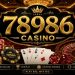 78986 Betting Download” logo, poker chips, playing cards, roulette wheel, and dice in a glowing golden casino environment.