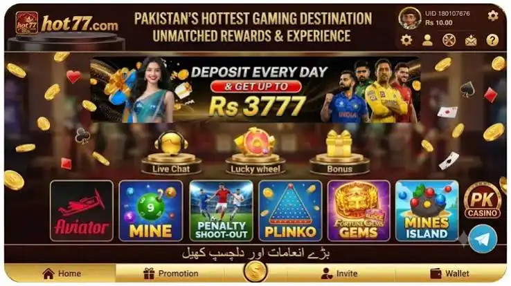 Hot77 game designed image.